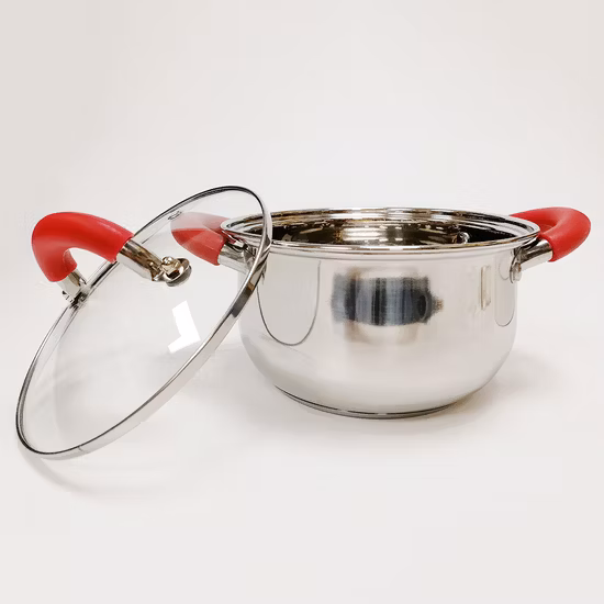 Silicone Handle Stainless Steel Cover Camping Cookware Set Kitchen Cookware Sets Cookware